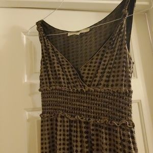 Black and tan midi dress studio m